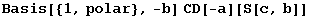 Basis[{1, polar}, -b] CD[-a][S[c, b]]