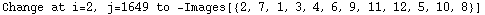 Change at i=2, j=1649 to  -Images[{2, 7, 1, 3, 4, 6, 9, 11, 12, 5, 10, 8}]
