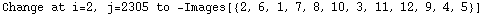 Change at i=2, j=2305 to  -Images[{2, 6, 1, 7, 8, 10, 3, 11, 12, 9, 4, 5}]