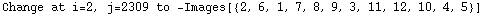 Change at i=2, j=2309 to  -Images[{2, 6, 1, 7, 8, 9, 3, 11, 12, 10, 4, 5}]