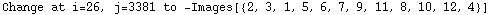 Change at i=26, j=3381 to  -Images[{2, 3, 1, 5, 6, 7, 9, 11, 8, 10, 12, 4}]