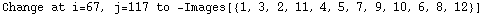 Change at i=67, j=117 to  -Images[{1, 3, 2, 11, 4, 5, 7, 9, 10, 6, 8, 12}]