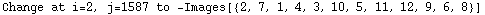 Change at i=2, j=1587 to  -Images[{2, 7, 1, 4, 3, 10, 5, 11, 12, 9, 6, 8}]