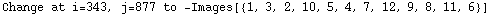 Change at i=343, j=877 to  -Images[{1, 3, 2, 10, 5, 4, 7, 12, 9, 8, 11, 6}]