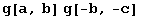 g[a, b] g[-b, -c]