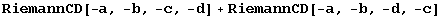 RiemannCD[-a, -b, -c, -d] + RiemannCD[-a, -b, -d, -c]
