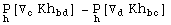 Underscript[P, h][▽_c^ Kh_bd^  ] - Underscript[P, h][▽_d^ Kh_bc^  ]