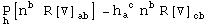 Underscript[P, h][n_ ^b R[▽] _ab^  ] - h_a ^( c) n_ ^b R[▽] _cb^  