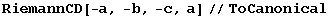 RiemannCD[-a, -b, -c, a]//ToCanonical