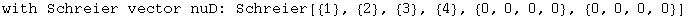 with Schreier vector nuD: Schreier[{1}, {2}, {3}, {4}, {0, 0, 0, 0}, {0, 0, 0, 0}]